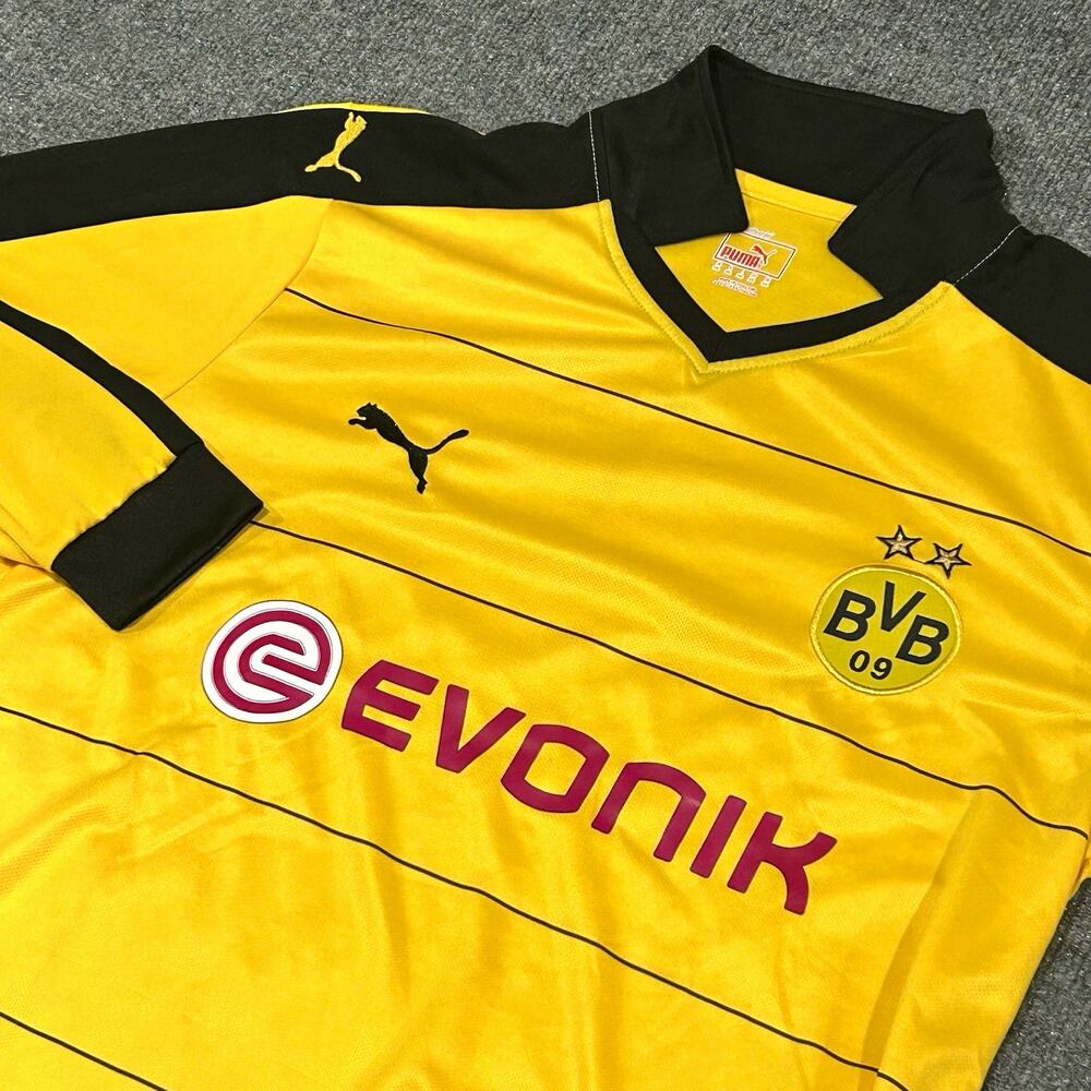 PUMA Borussia Dortmund BVB 09 Soccer Jersey Yellow/Black Long Sleeve XXL